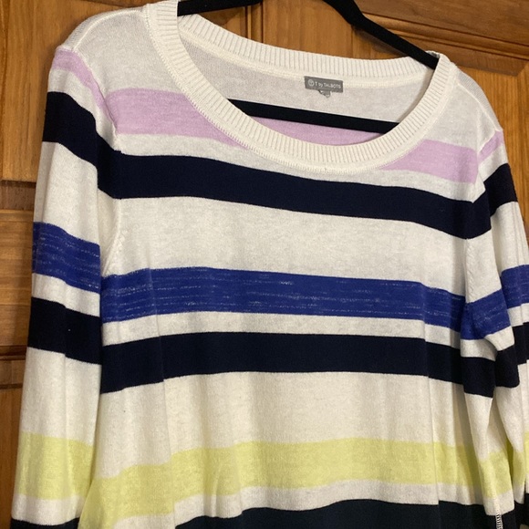 Talbots light weight spring striped sweater pastels - Picture 3 of 9